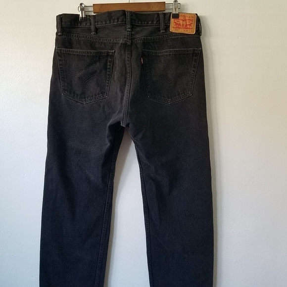 Levi's 505 Dark gray Boot Cut Stone Wash Denim Mens Size 38x32 - Picture 5 of 10